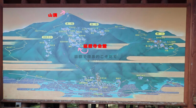 比叡山を琵琶湖からみた地図